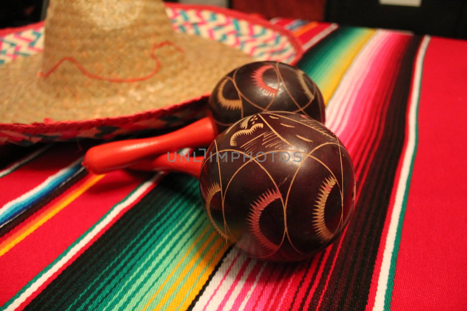 Mexico poncho sombrero maracas background fiesta cinco de mayo decoration bunting  by cheekylorns