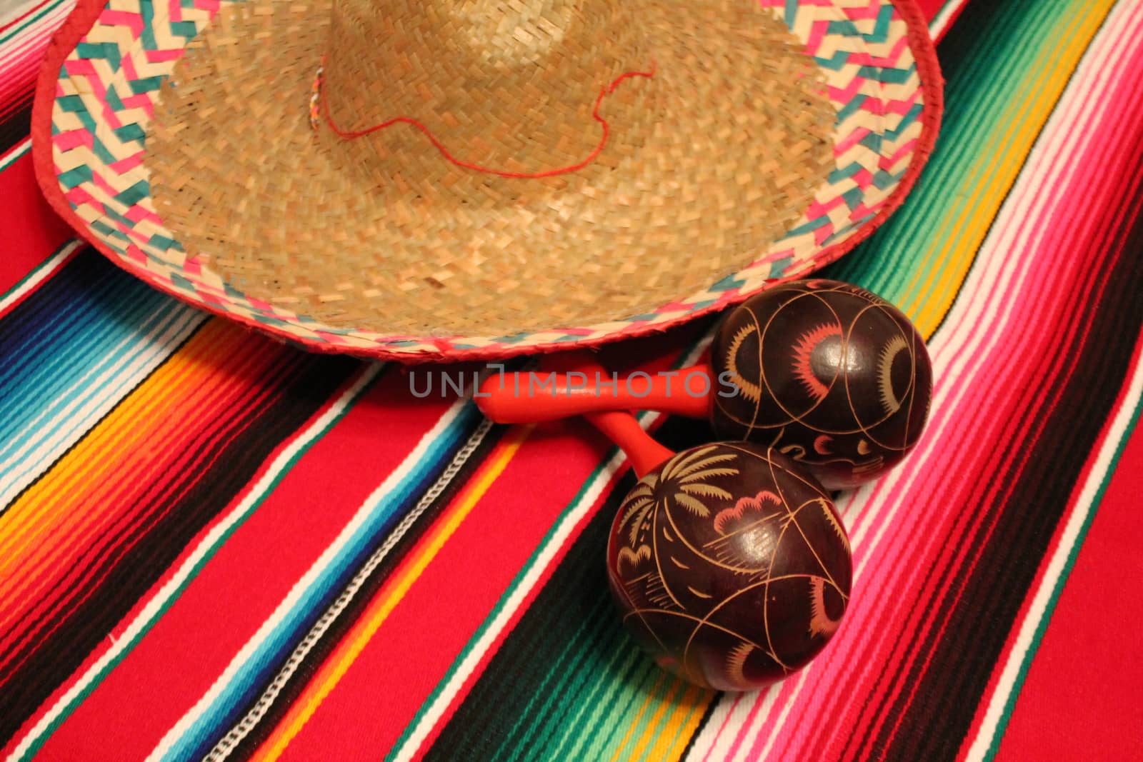 Mexico poncho sombrero maracas background fiesta cinco de mayo decoration bunting  by cheekylorns