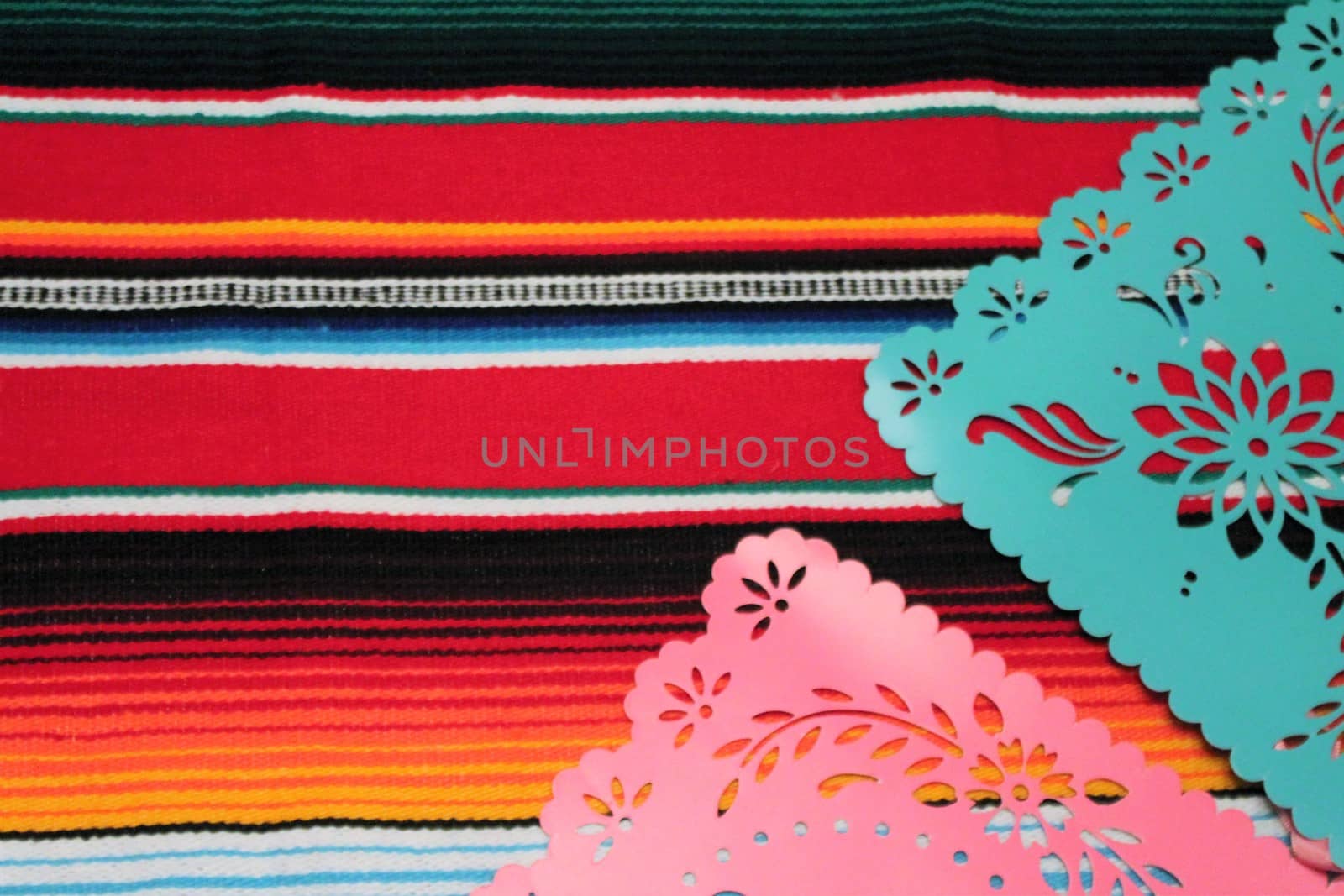 Mexico poncho sombrero skull background fiesta cinco de mayo decoration bunting flags