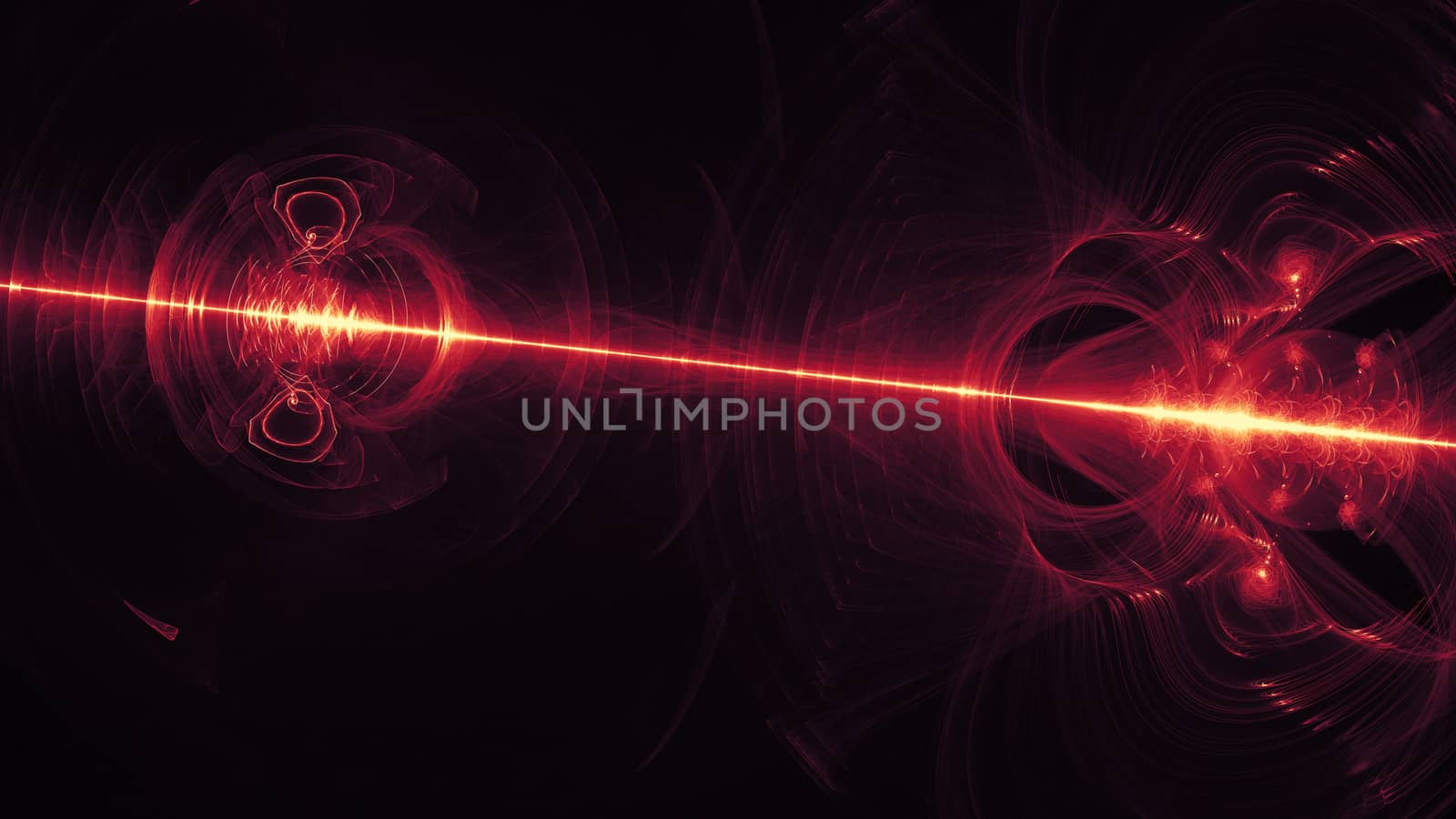 glowing red curved lines over dark Abstract Background space universe. Illustration by skrotov