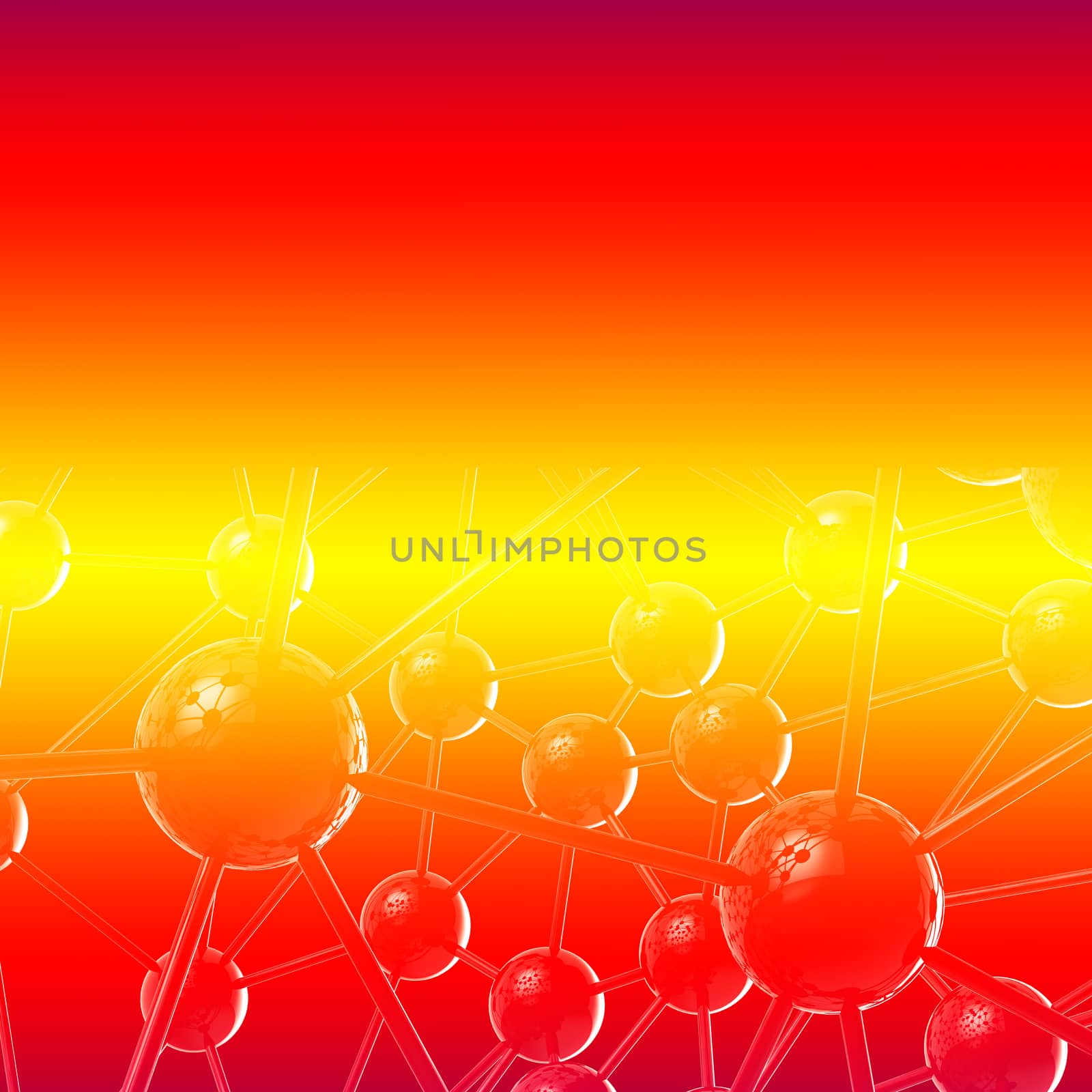 Molecular geometric chaos abstract structure. Science technology network connection hi-tech background 3d rendering square illustration by skrotov