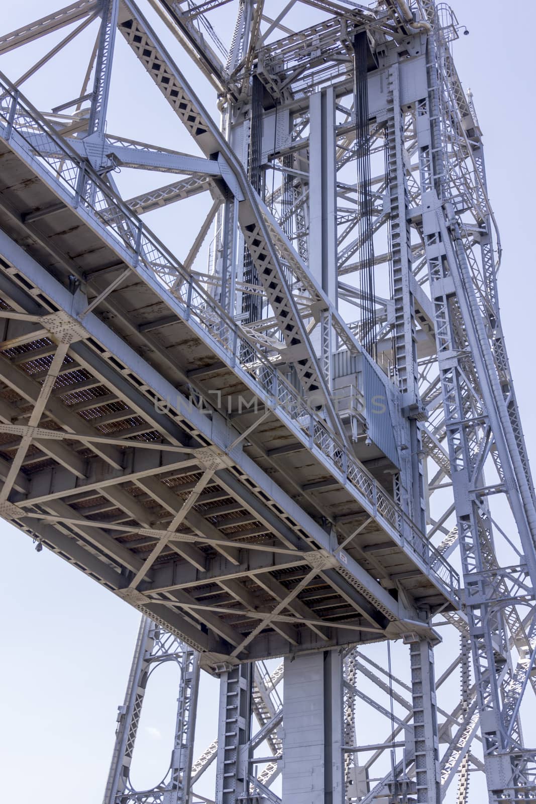 Underneath the lift bridge in Duluth, Minnesota.