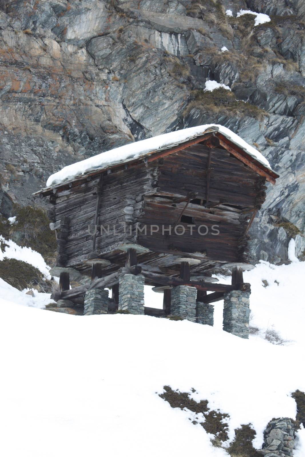 wooden hut