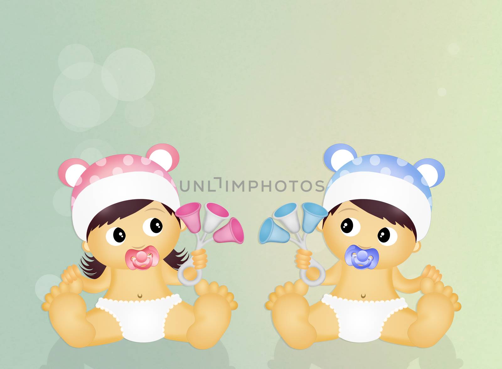 cute illustration of babies