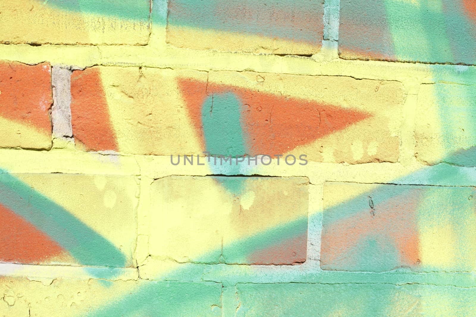 colorful painted brick wall