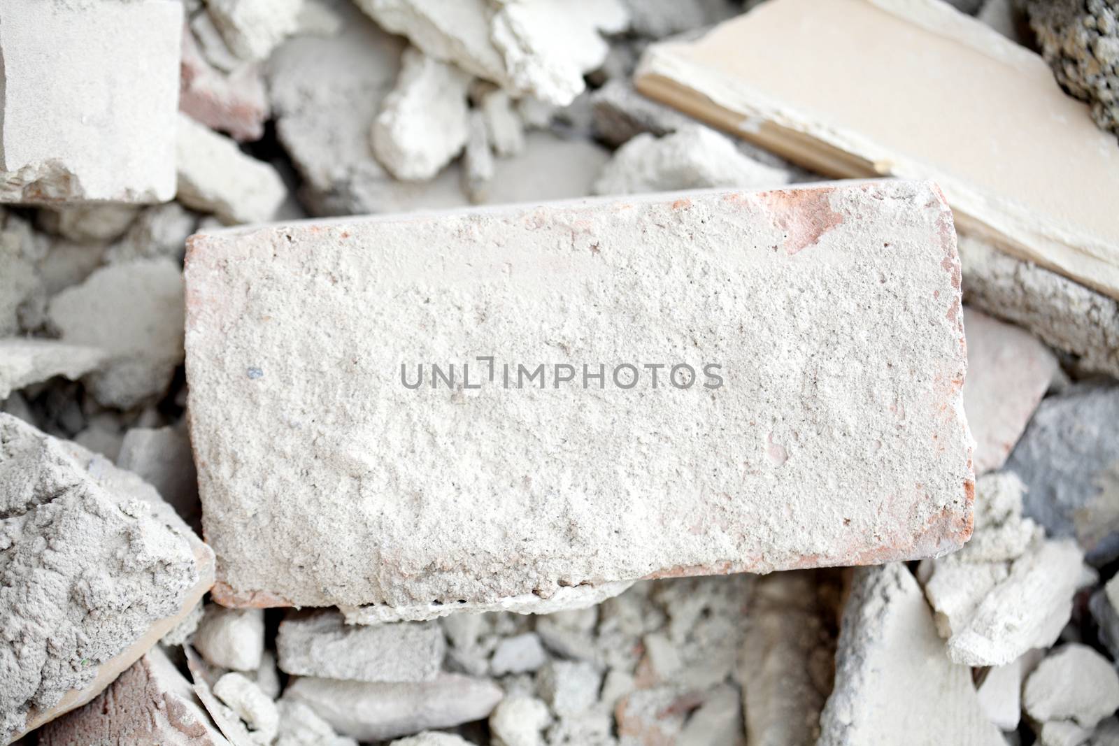 contruction brics and rubble on a Construction Site