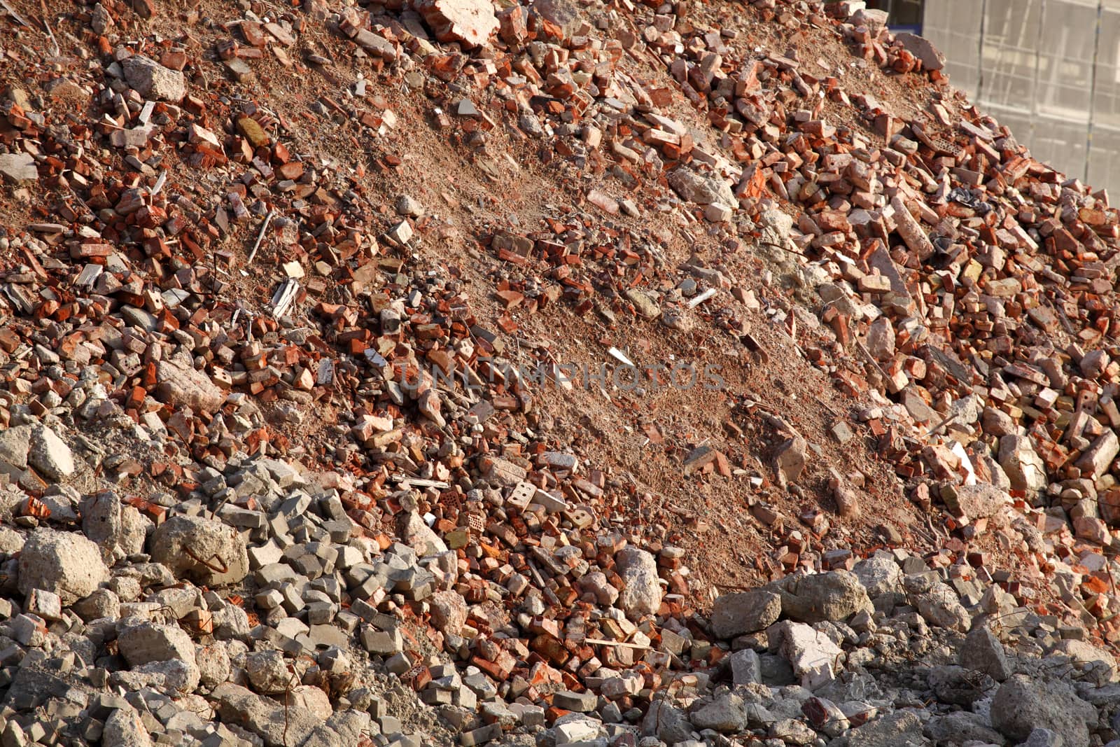 red rubble stones