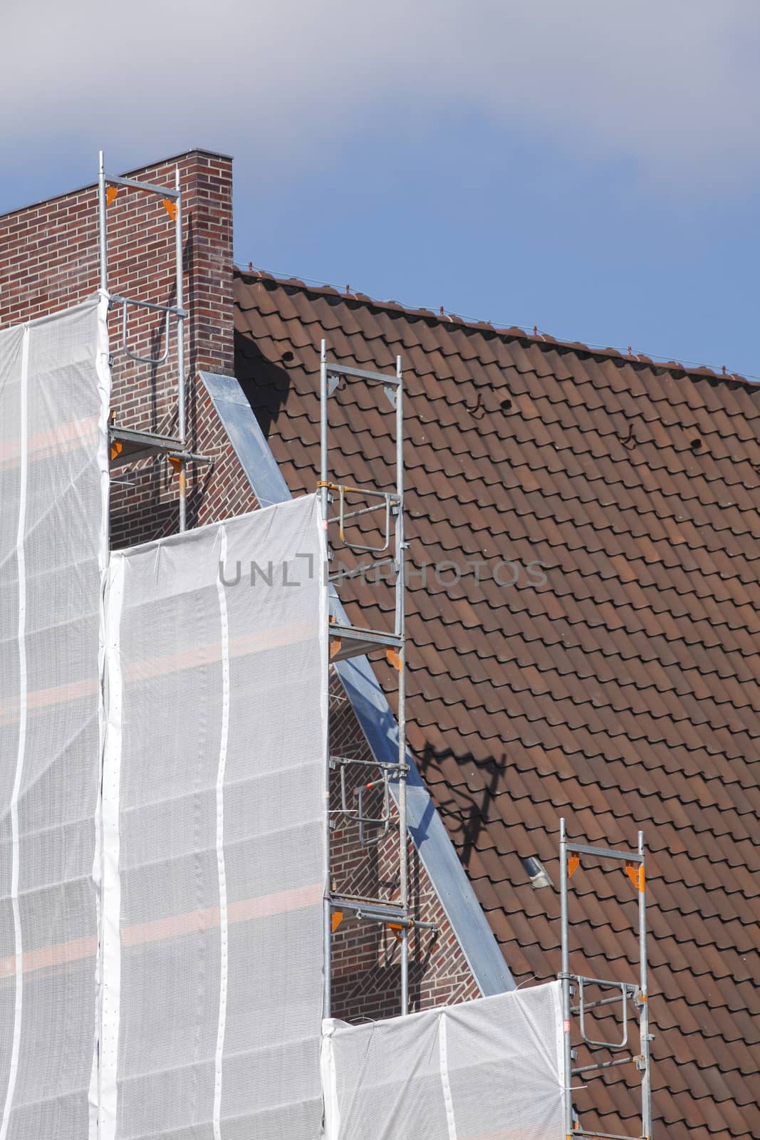 construction site on a  house roof