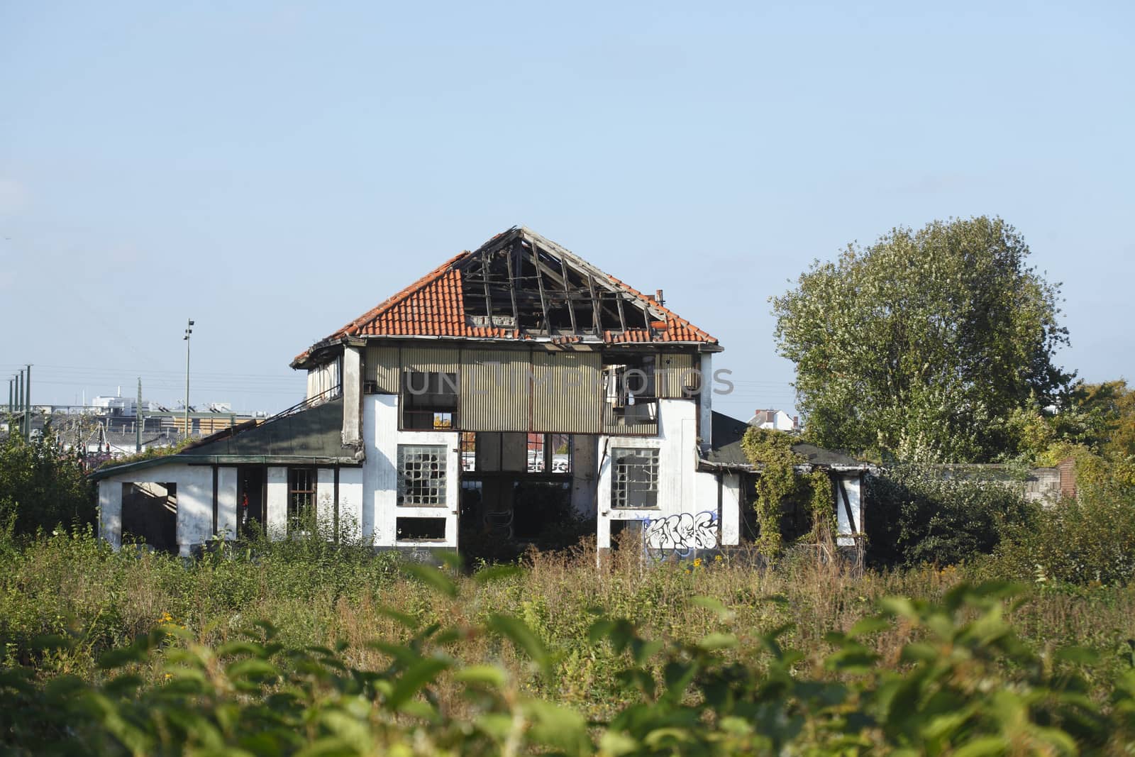 Fire dameged House