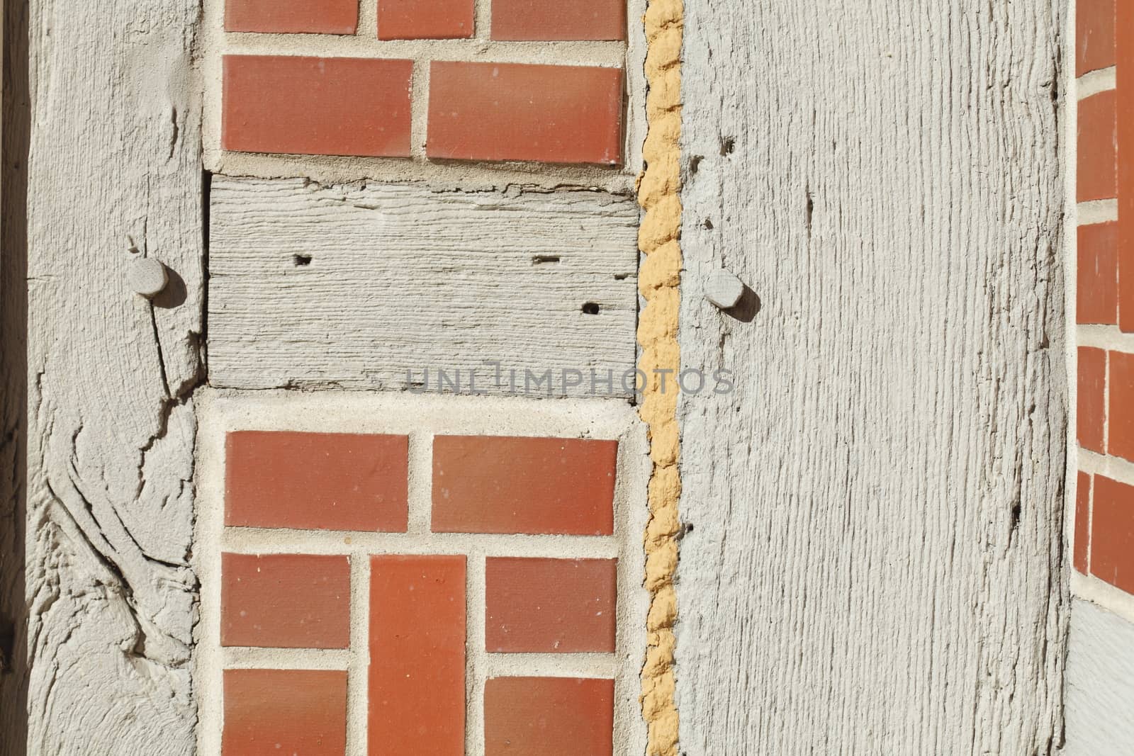 wooden beams on a half-timbered house wall