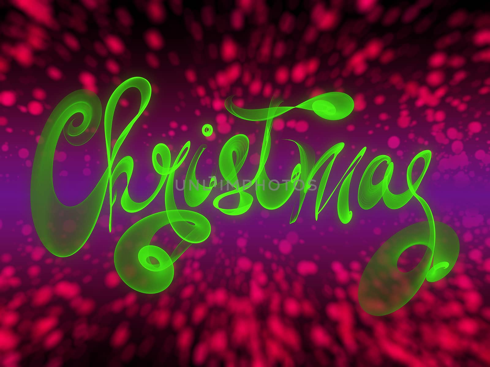 Christmas word lettering written with green fire flame or smoke on blurred bokeh background by skrotov