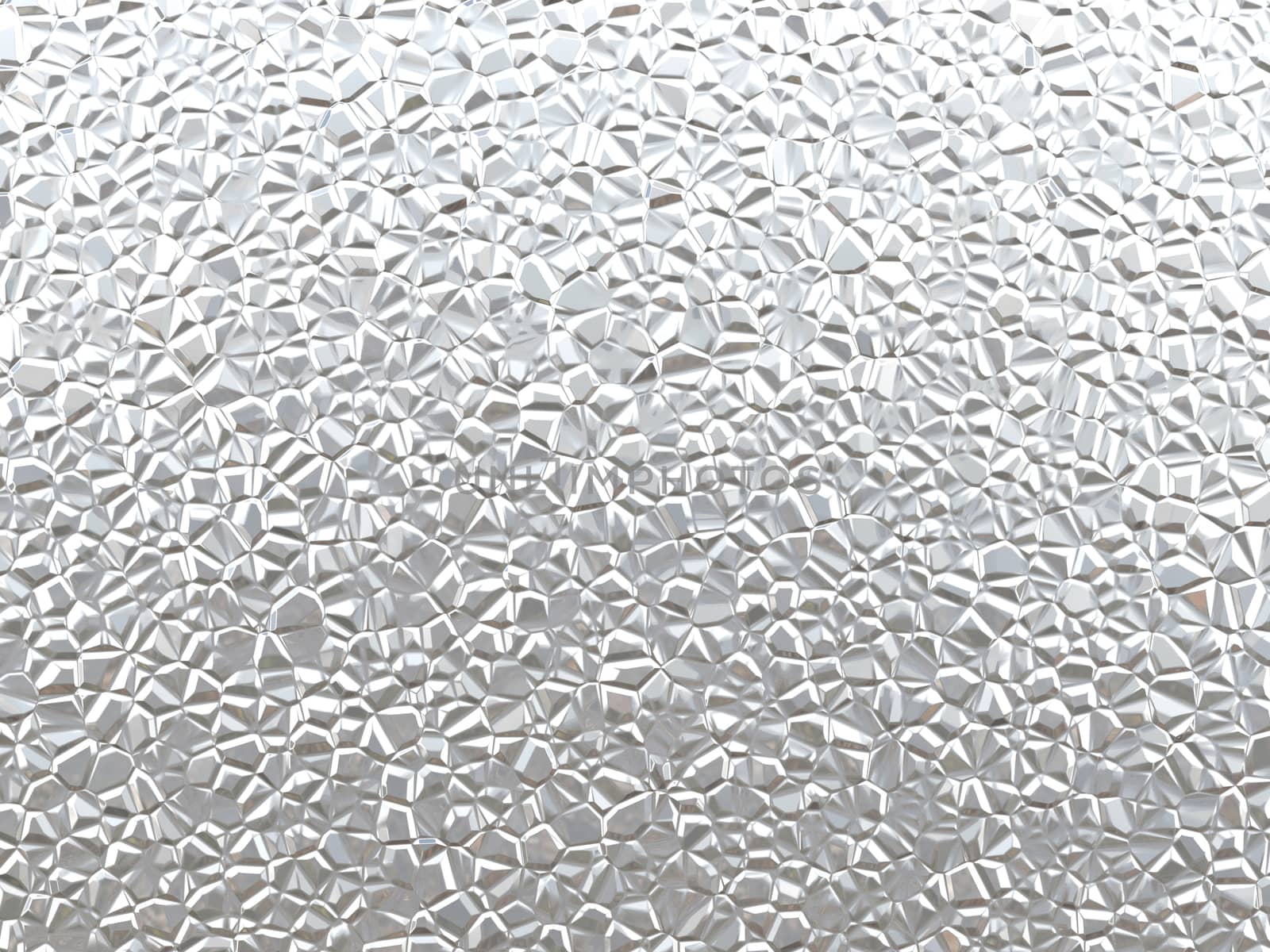 3D Illustration of Silver Crumpled Metal Texture