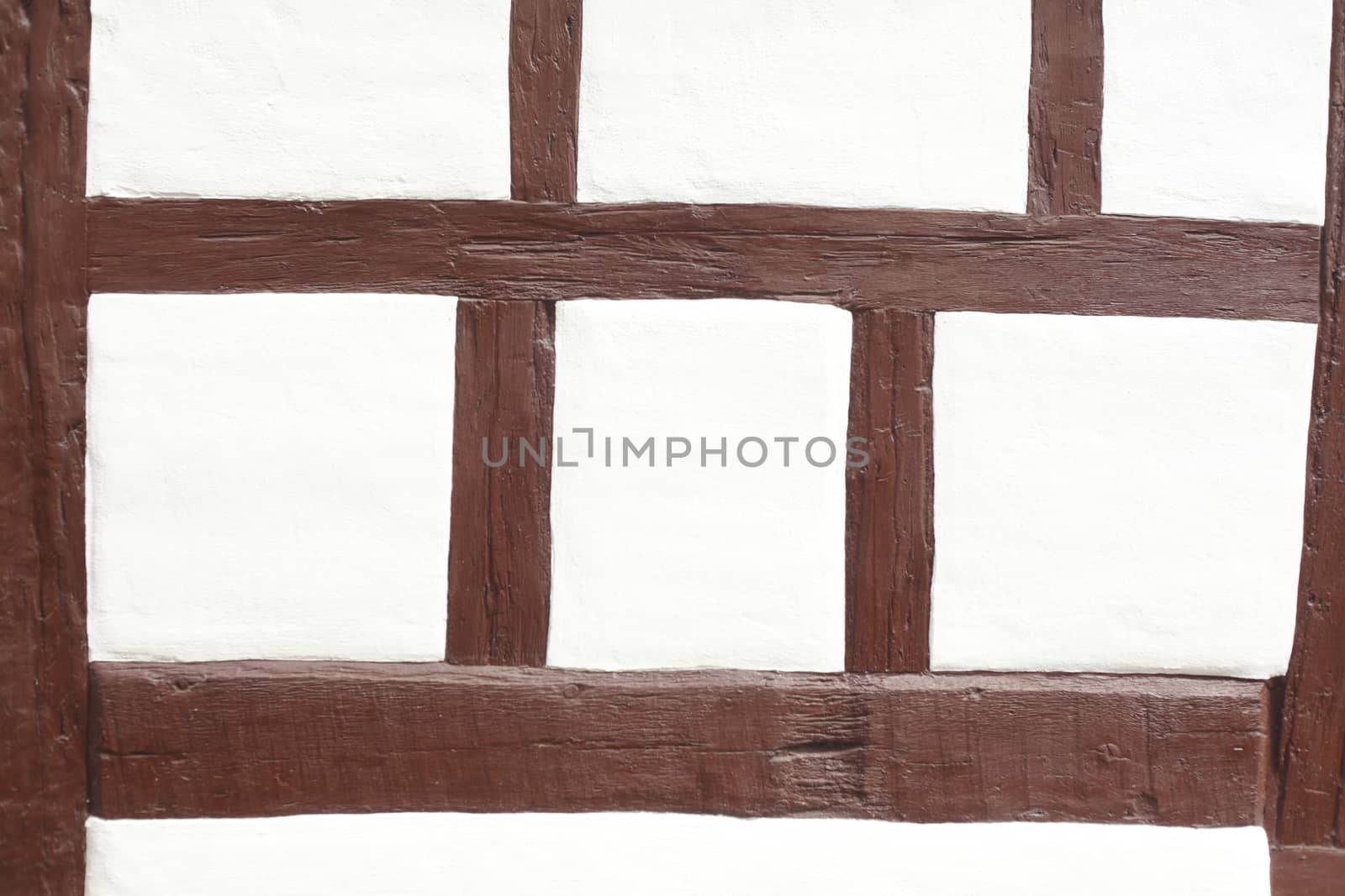 wooden beams on a half-timbered house wall