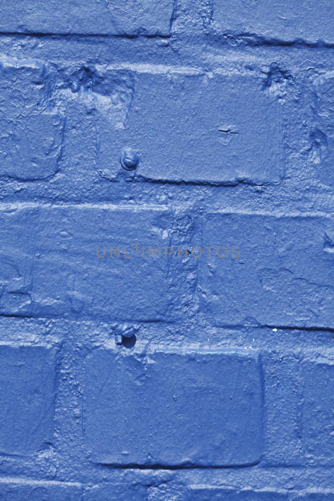 Blue Bricks with Blue srew in a Wall