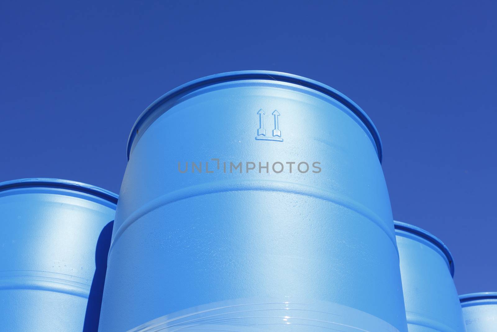 Blue Plastic barrels