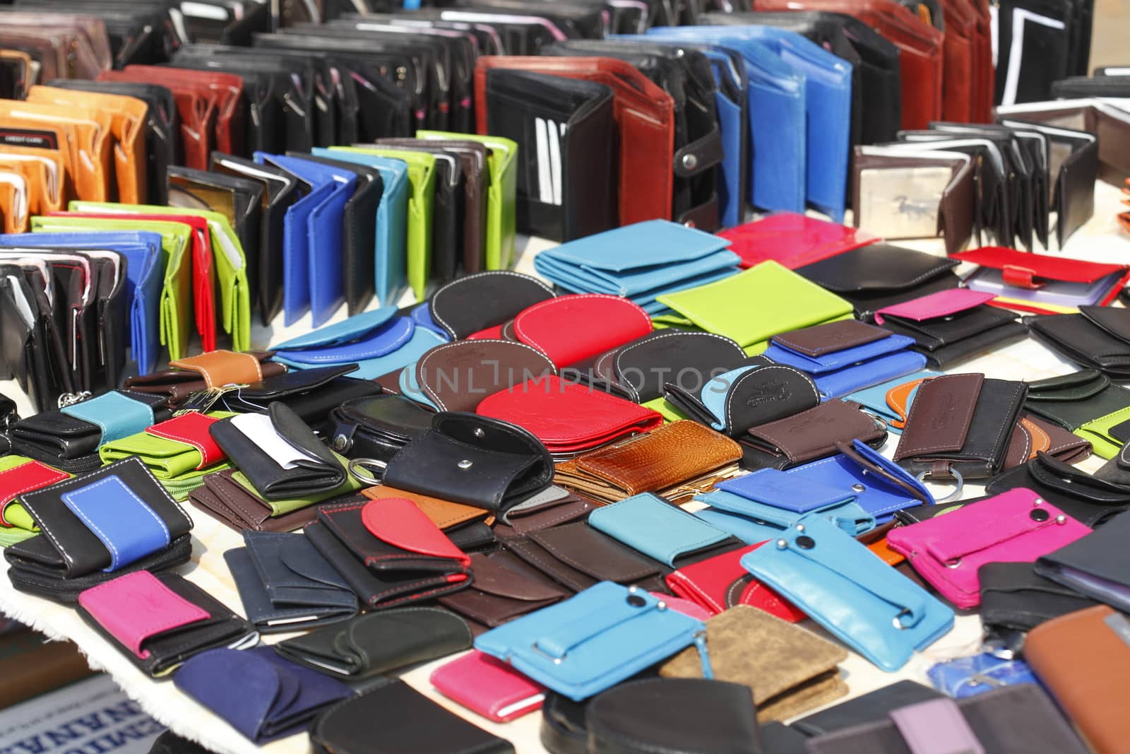 Colorful Money Purses on a Flew Market Stall