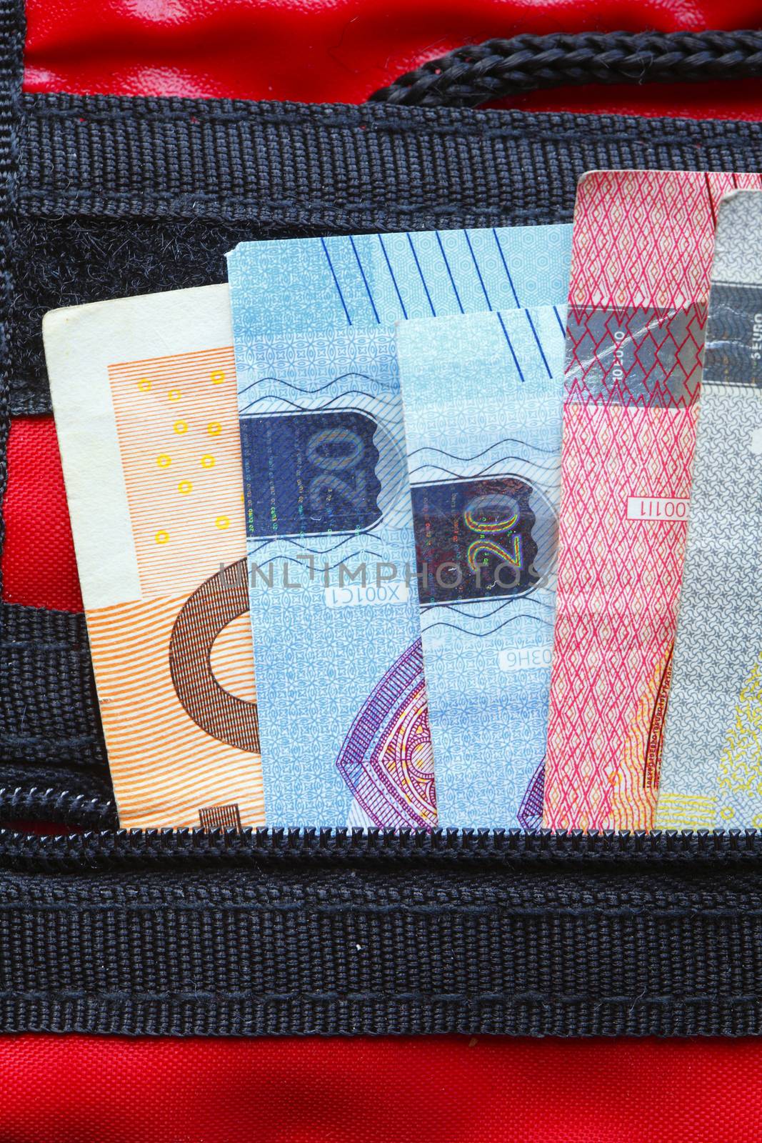  Euro  Bills in a Purse