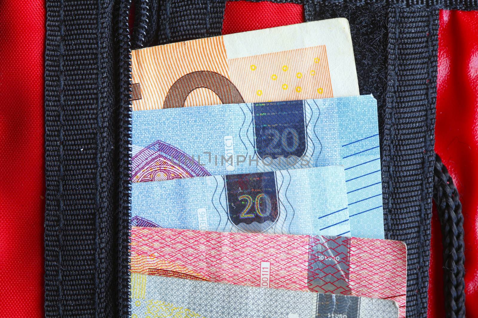  Euro  Bills in a Purse