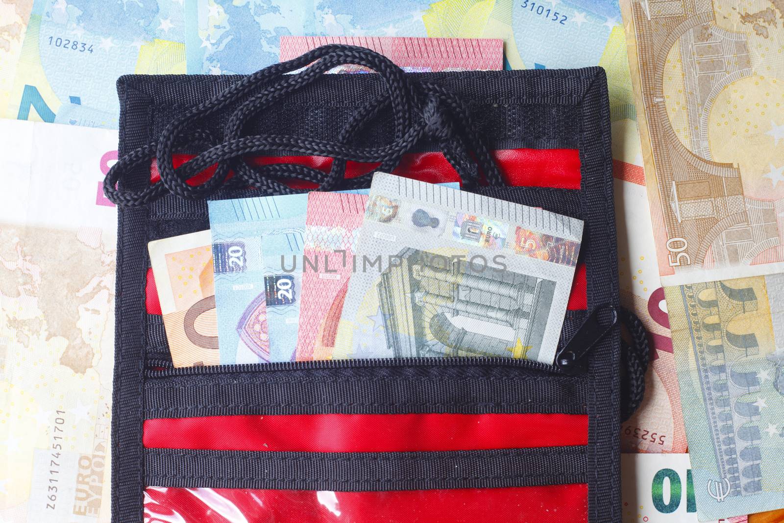  Euro  Bills in a Purse
