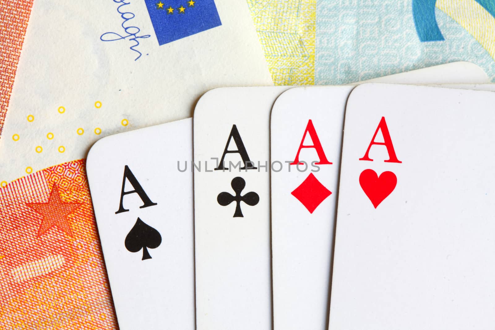  Euro  Bills and Card Game