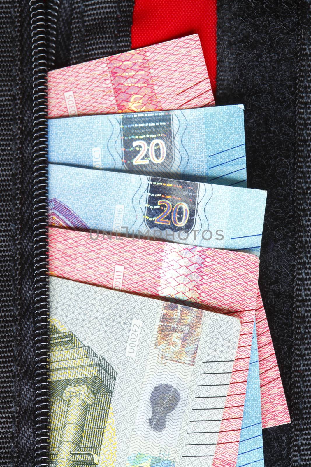  Euro  Bills in a Purse