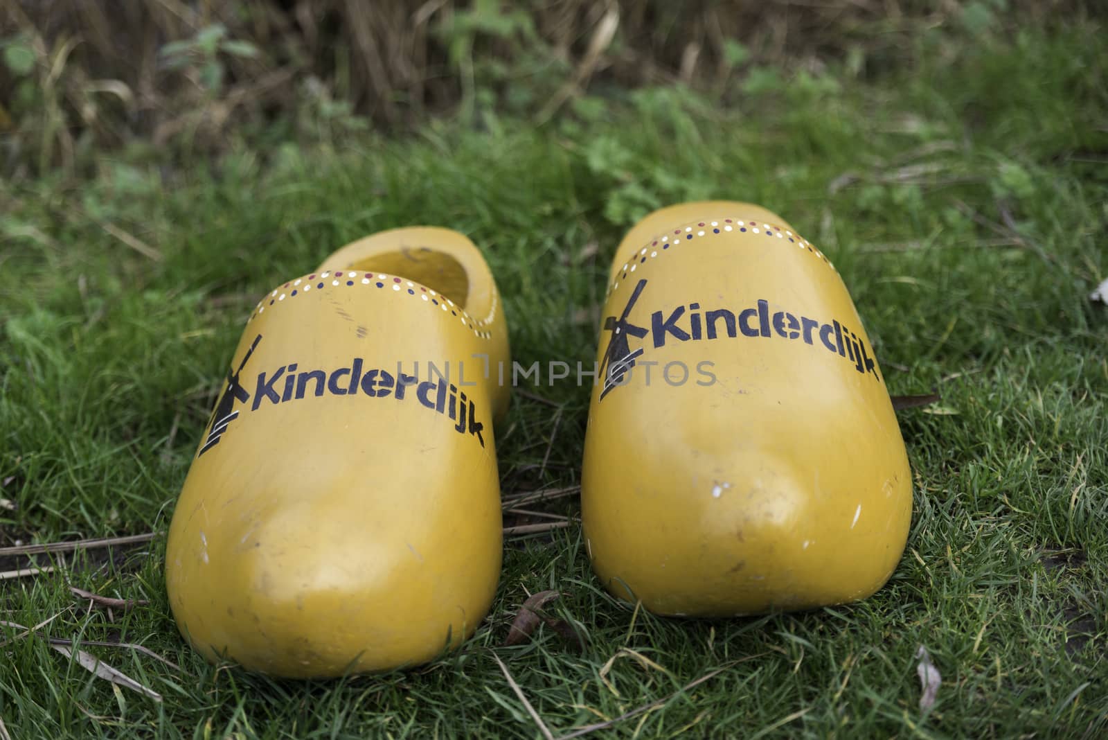 dutch wooden shoes from the Unesco area kinderdijk in Holland