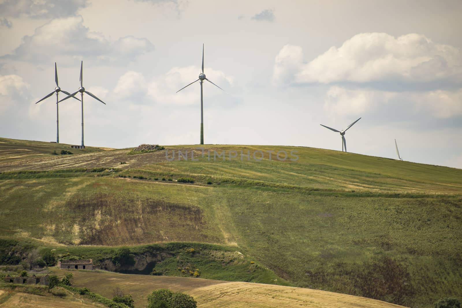 series of wind turbines on the italian landsdape