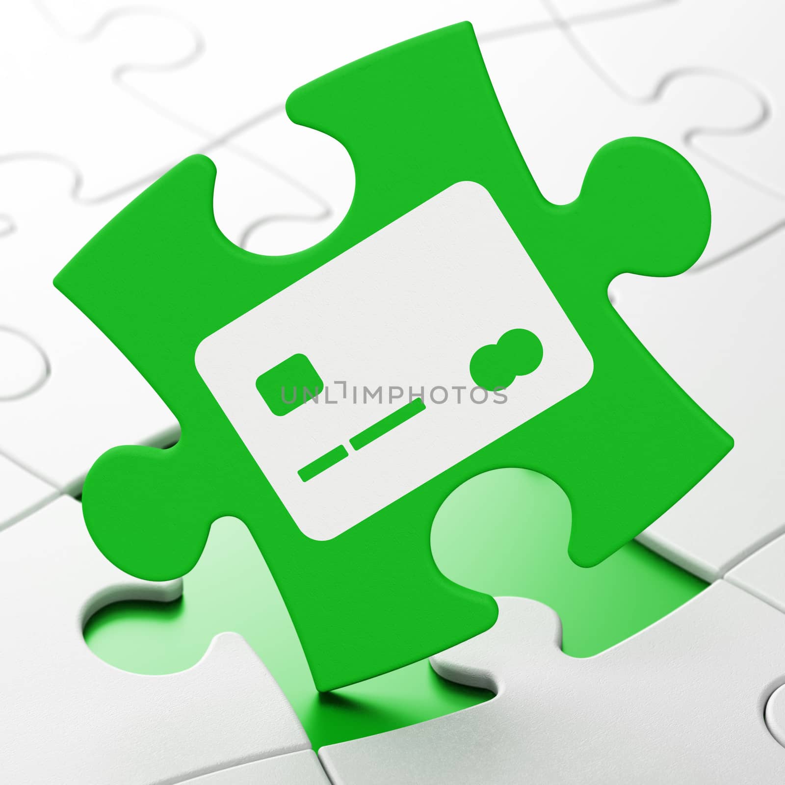 Money concept: Credit Card on puzzle background by maxkabakov