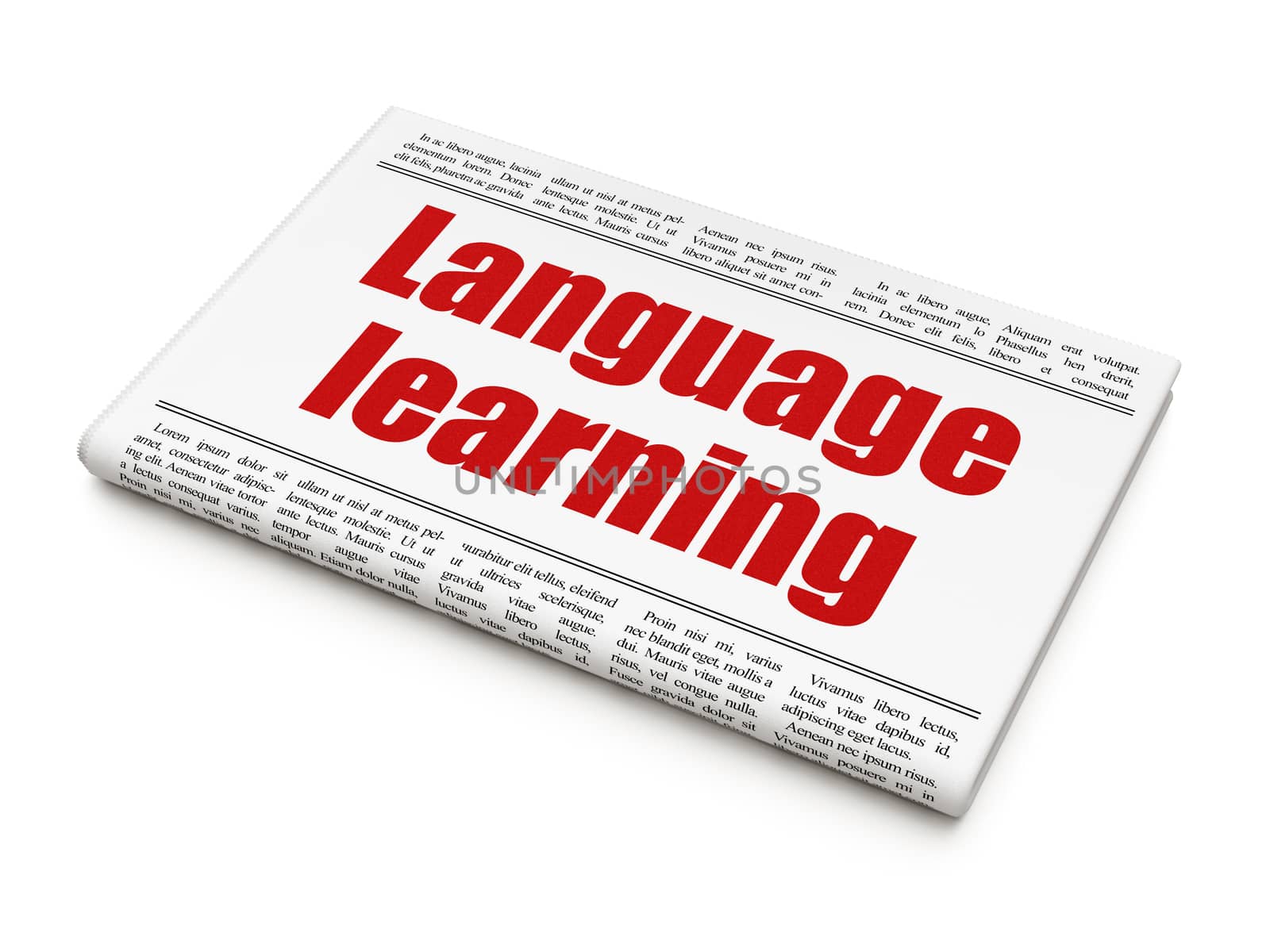 Learning concept: newspaper headline Language Learning by maxkabakov