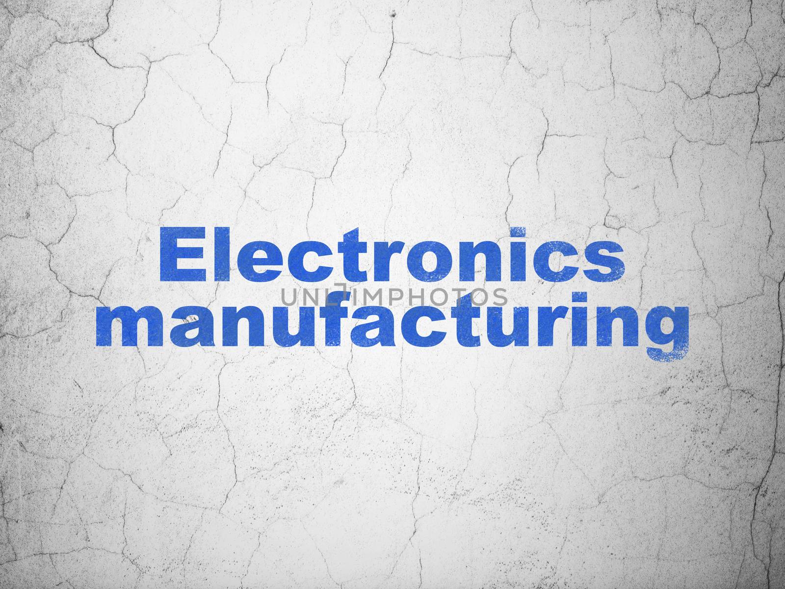 Industry concept: Blue Electronics Manufacturing on textured concrete wall background