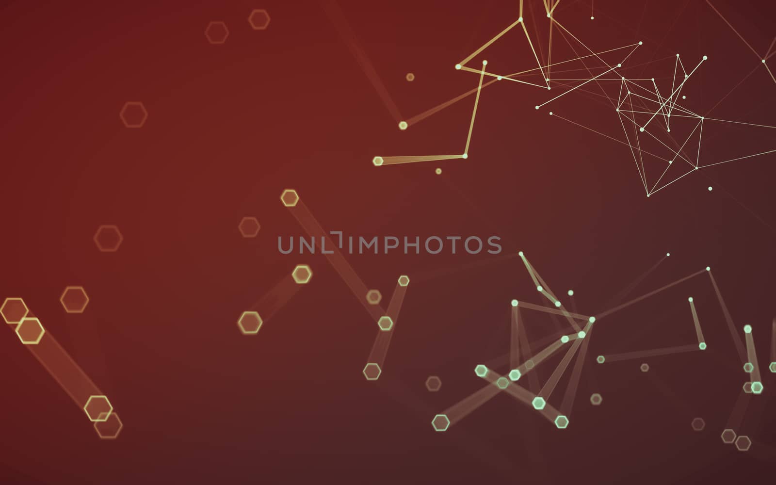 Abstract polygonal space low poly dark background with connecting dots and lines. Connection structure. 3d rendering