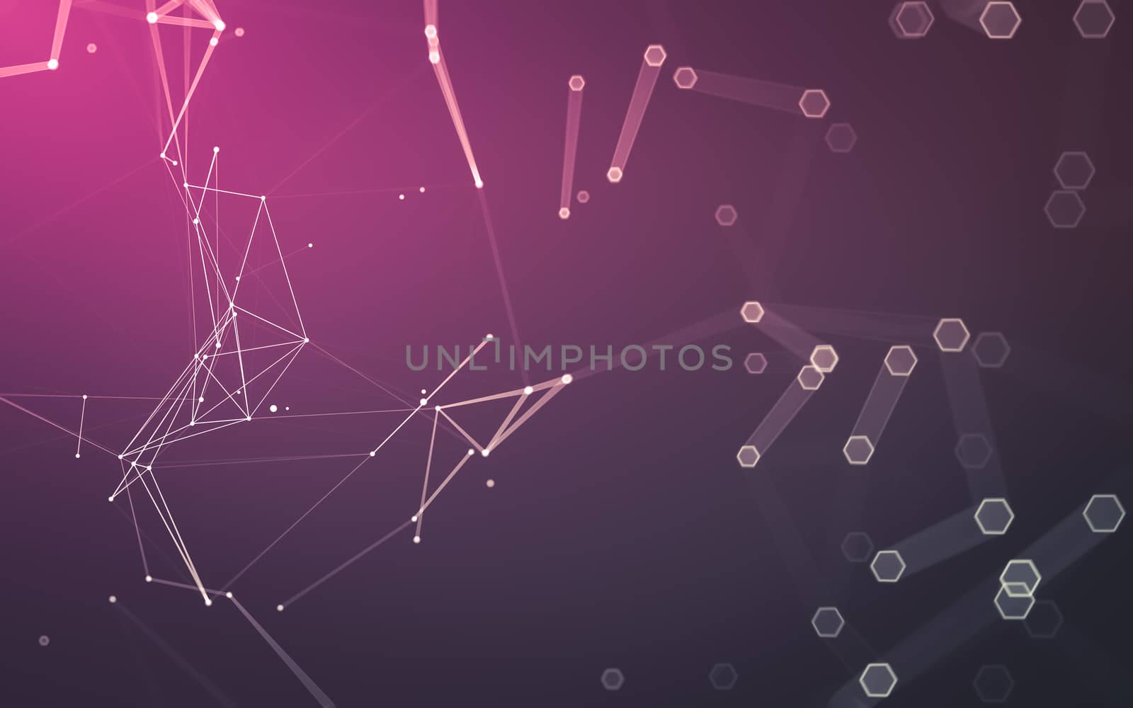 Abstract polygonal space low poly dark background, 3d rendering by teerawit