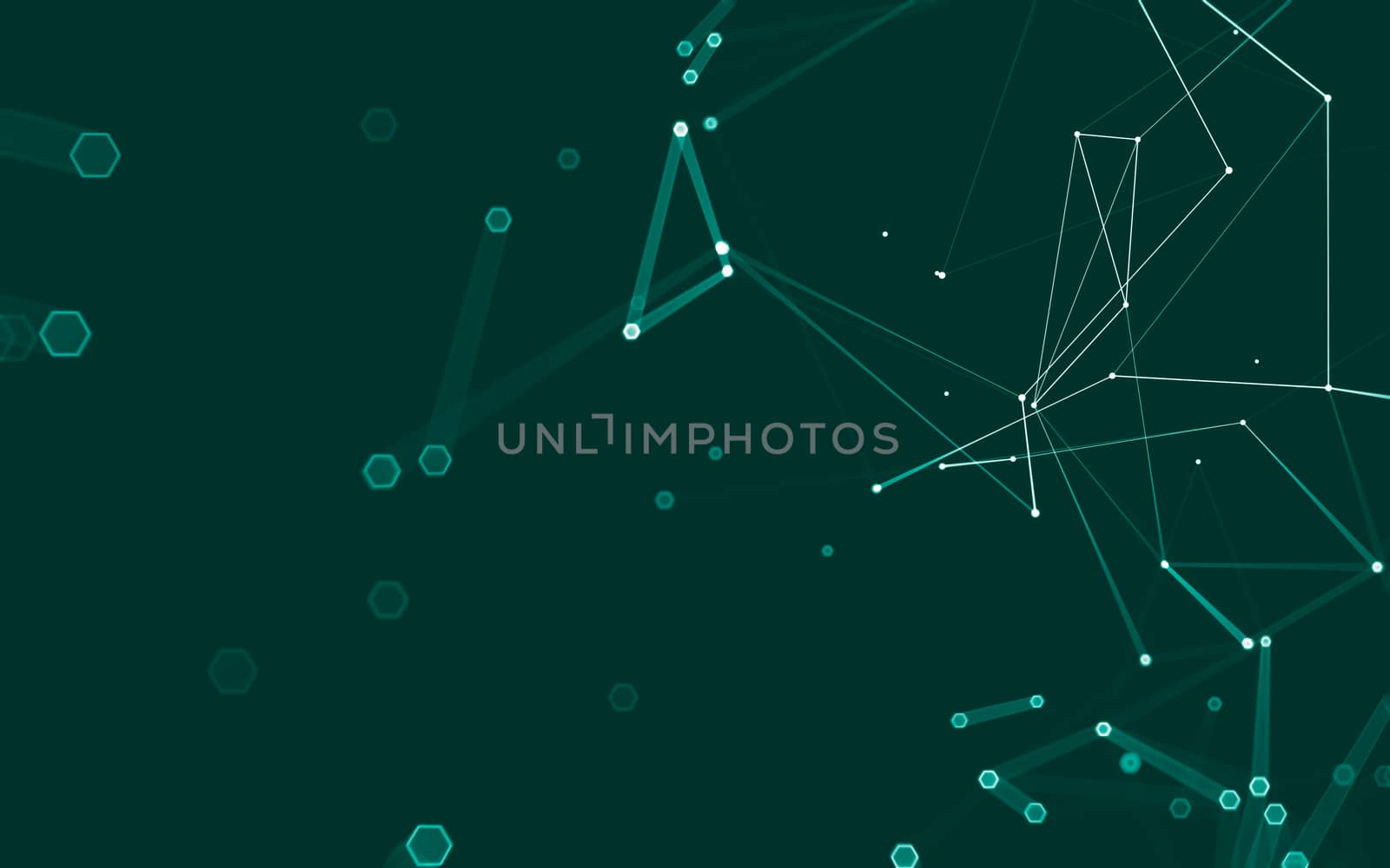 Abstract polygonal space low poly dark background with connecting dots and lines. Connection structure. 3d rendering