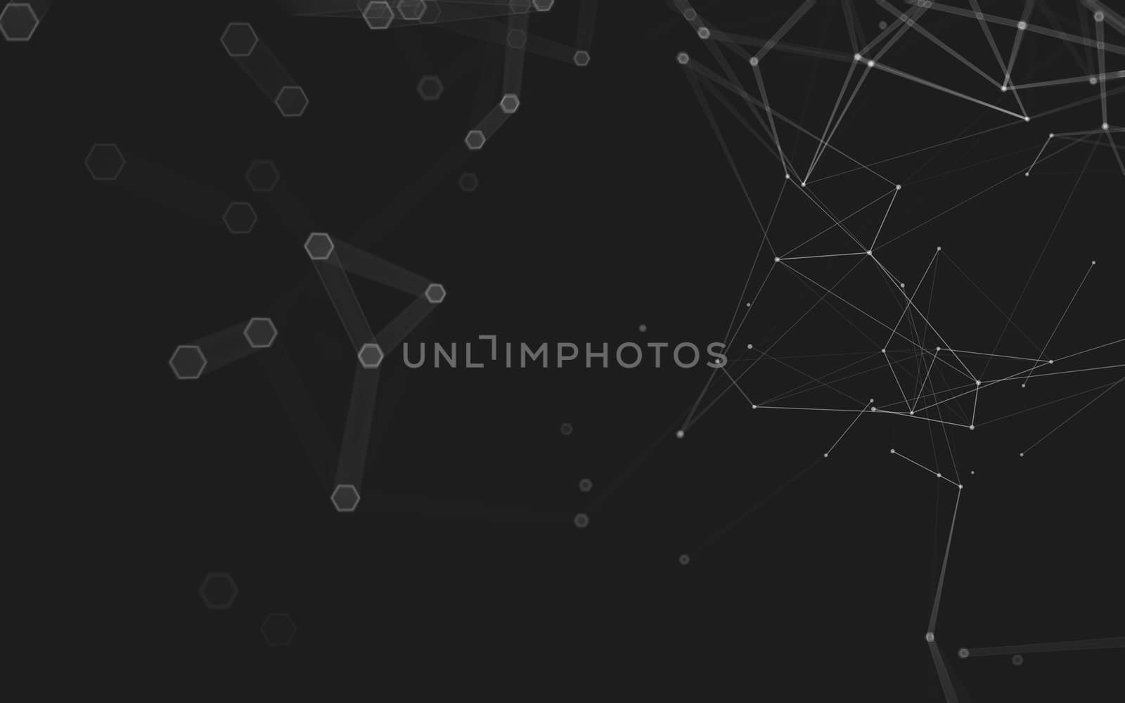 Abstract polygonal space low poly dark background, 3d rendering by teerawit