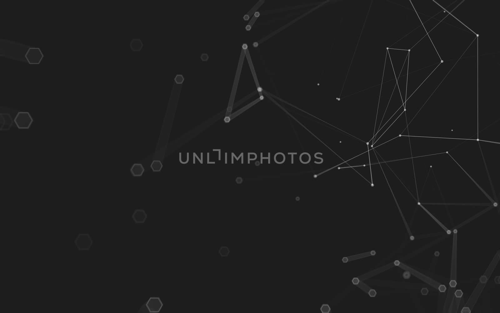 Abstract polygonal space low poly dark background, 3d rendering by teerawit