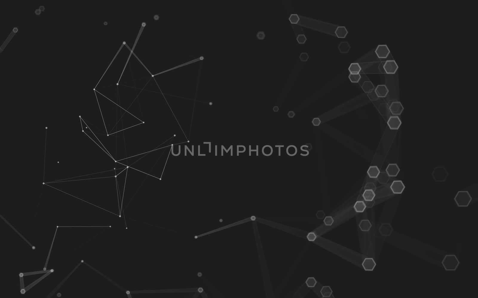 Abstract polygonal space low poly dark background with connecting dots and lines. Connection structure. 3d rendering