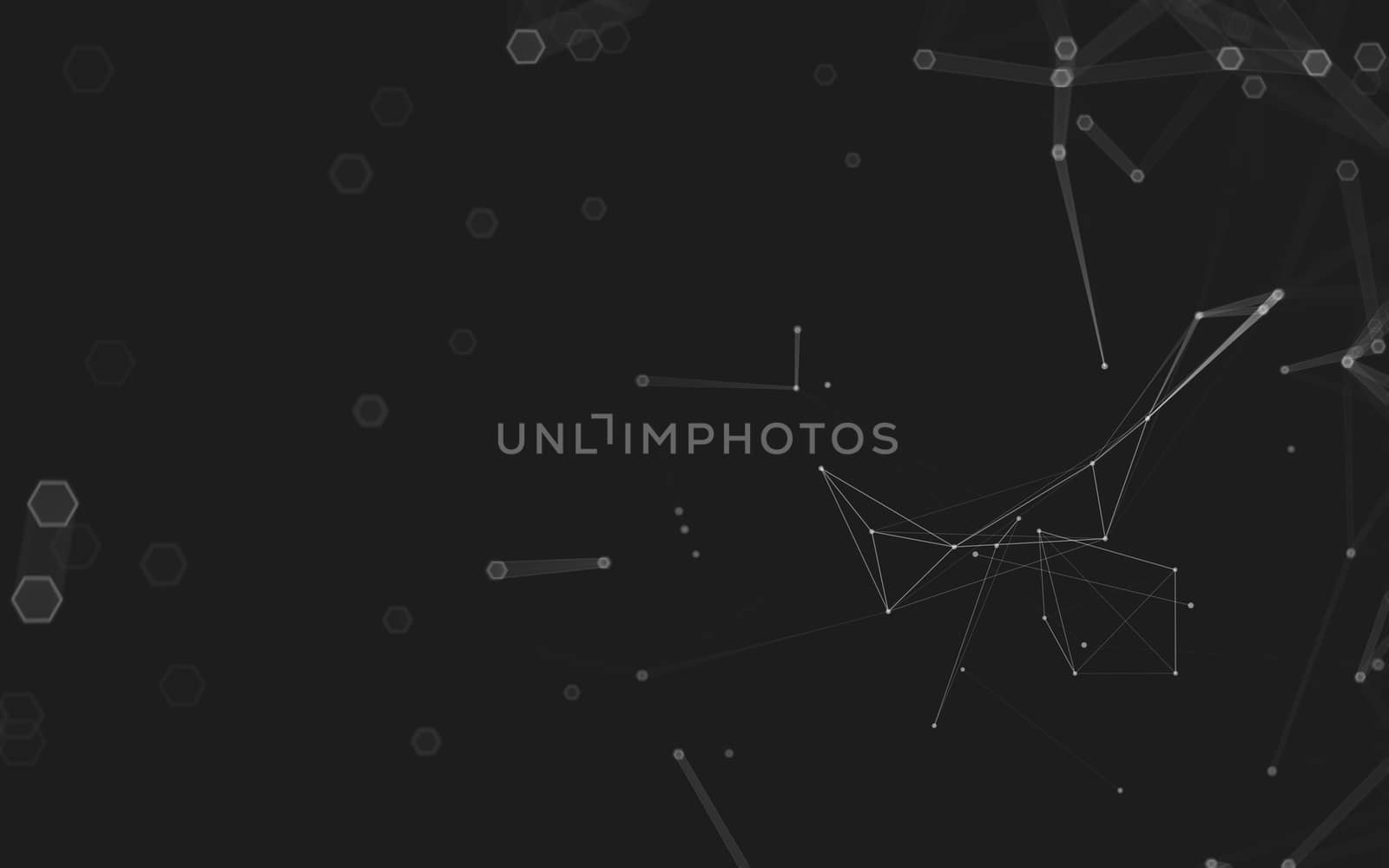 Abstract polygonal space low poly dark background with connecting dots and lines. Connection structure. 3d rendering