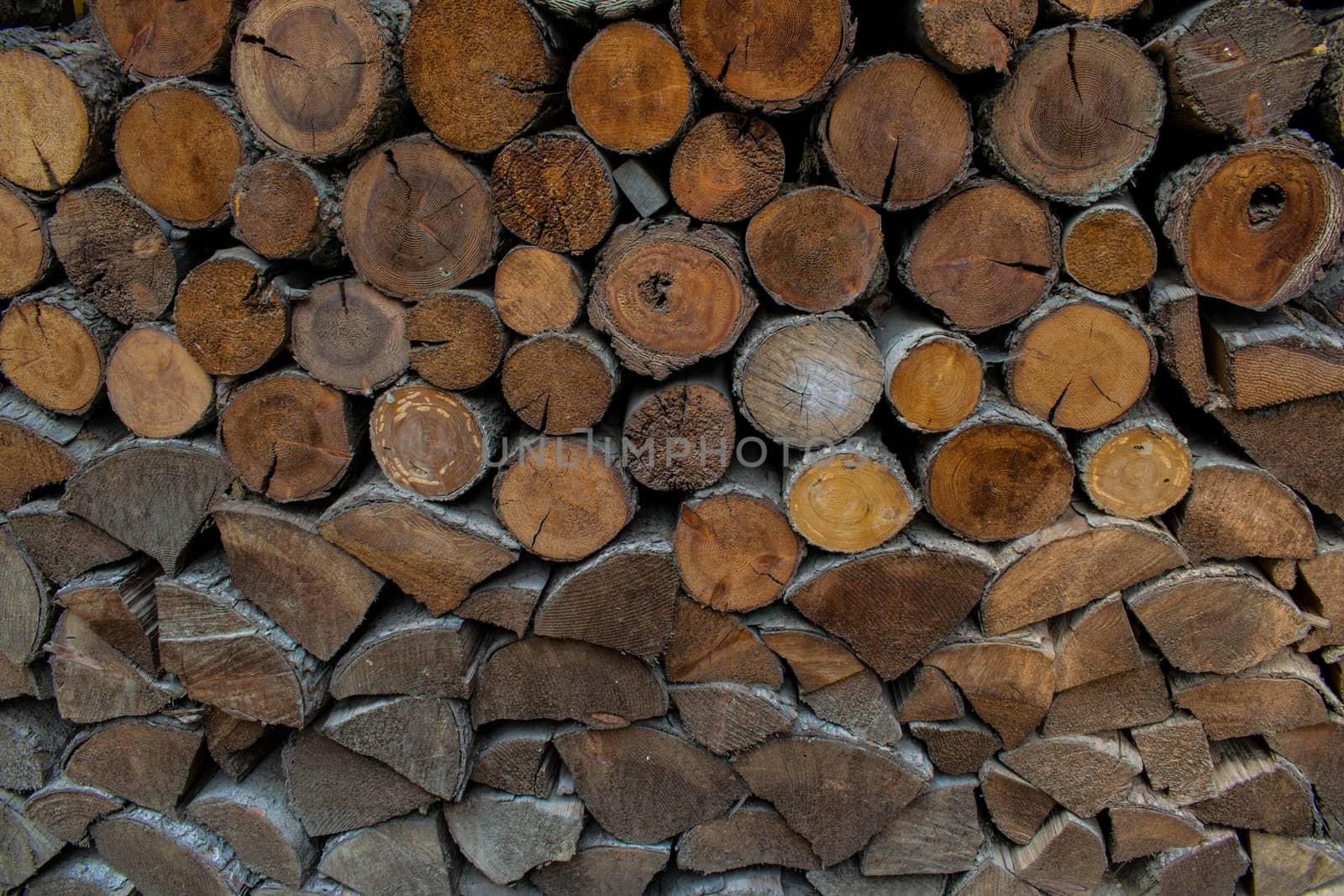 A background made of wood disposed in piles