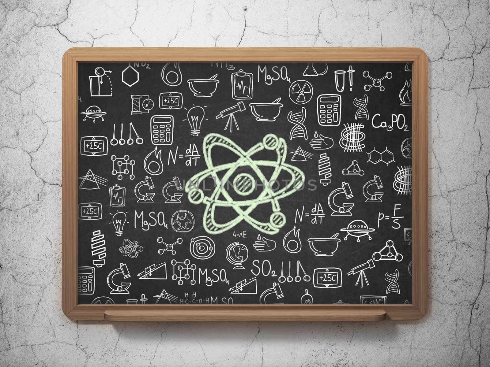 Science concept: Molecule on School board background by maxkabakov