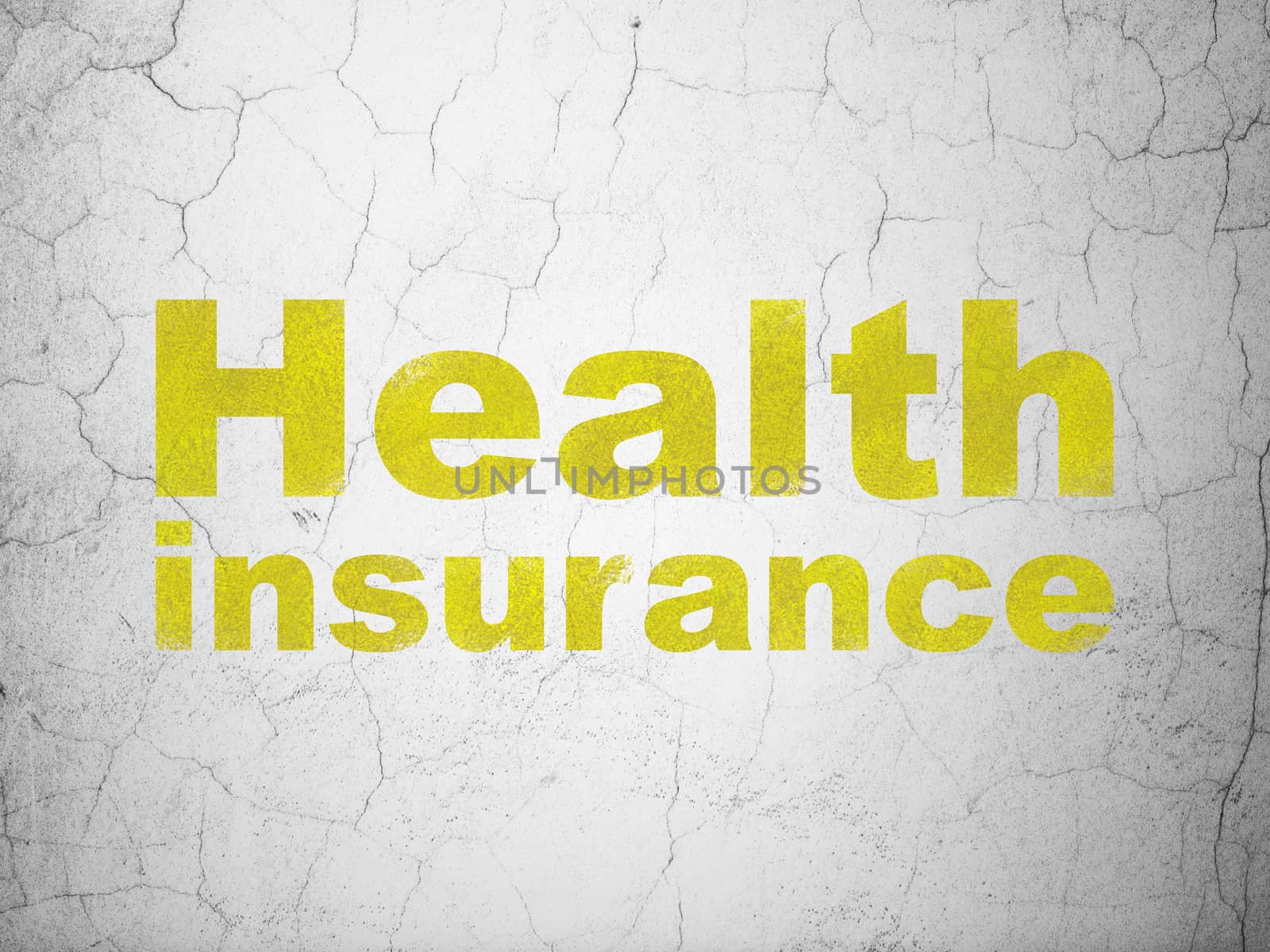 Insurance concept: Health Insurance on wall background by maxkabakov