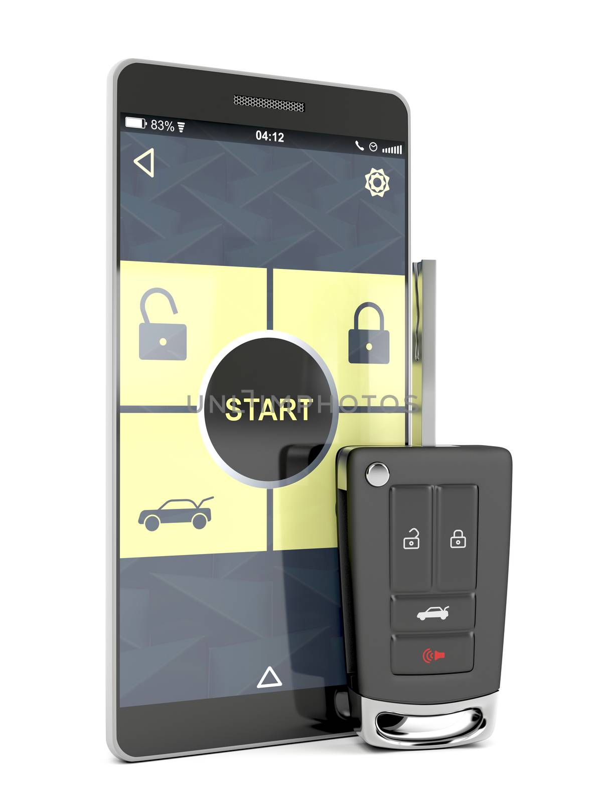 Car key and smartphone by magraphics
