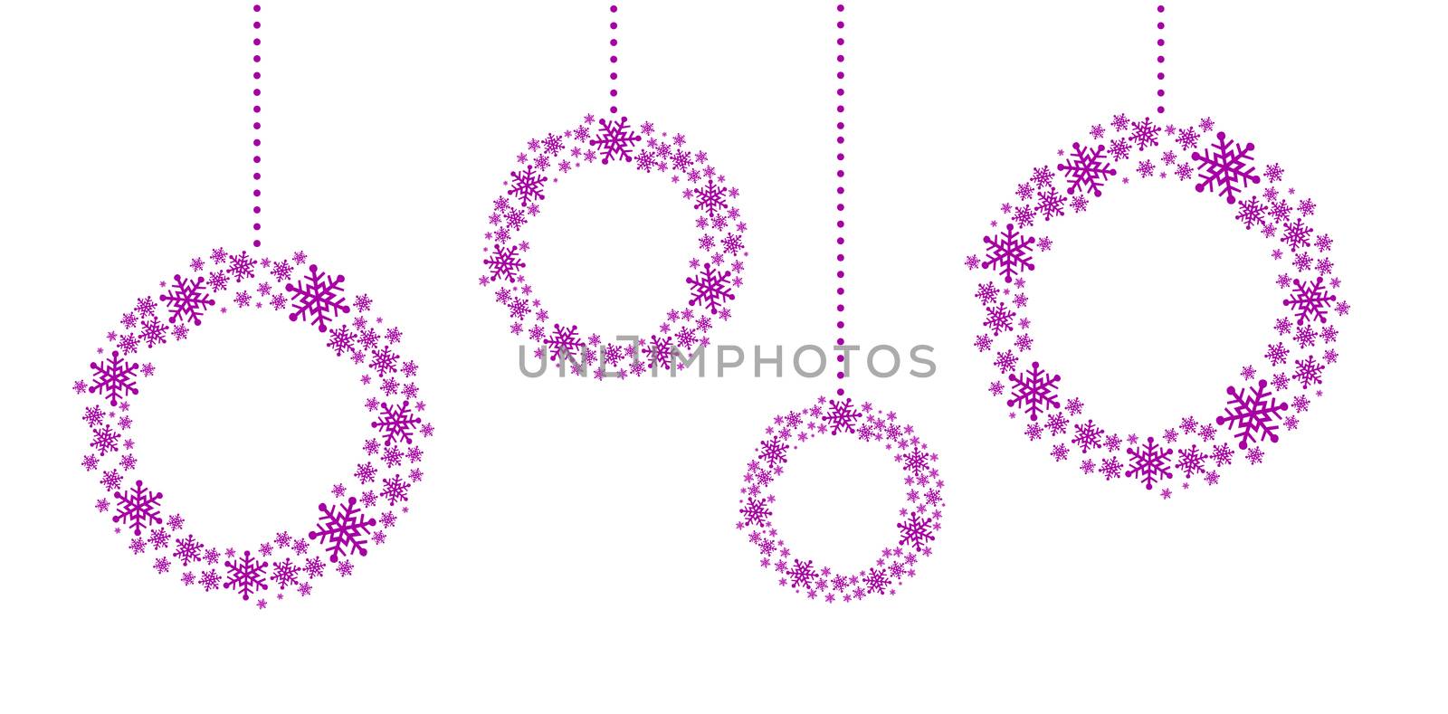 Christmas frames from snowflakes on white background with place for text by timonko