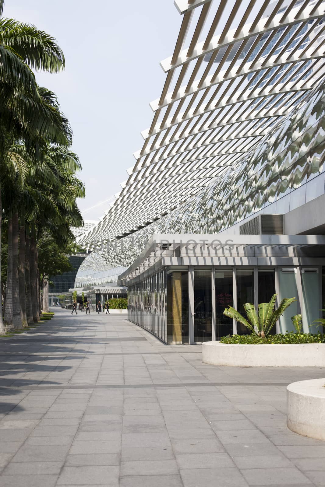 Modern transperent background perspective view to steel blue glass high rise building skyscrapers, industrial architecture