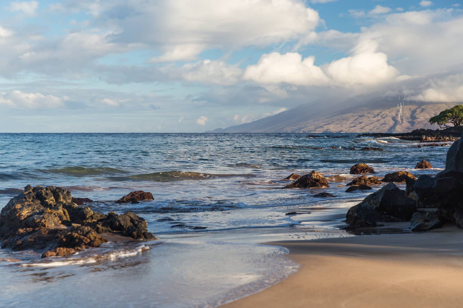 The beach and rocks in Maui Hawaii by chrisukphoto