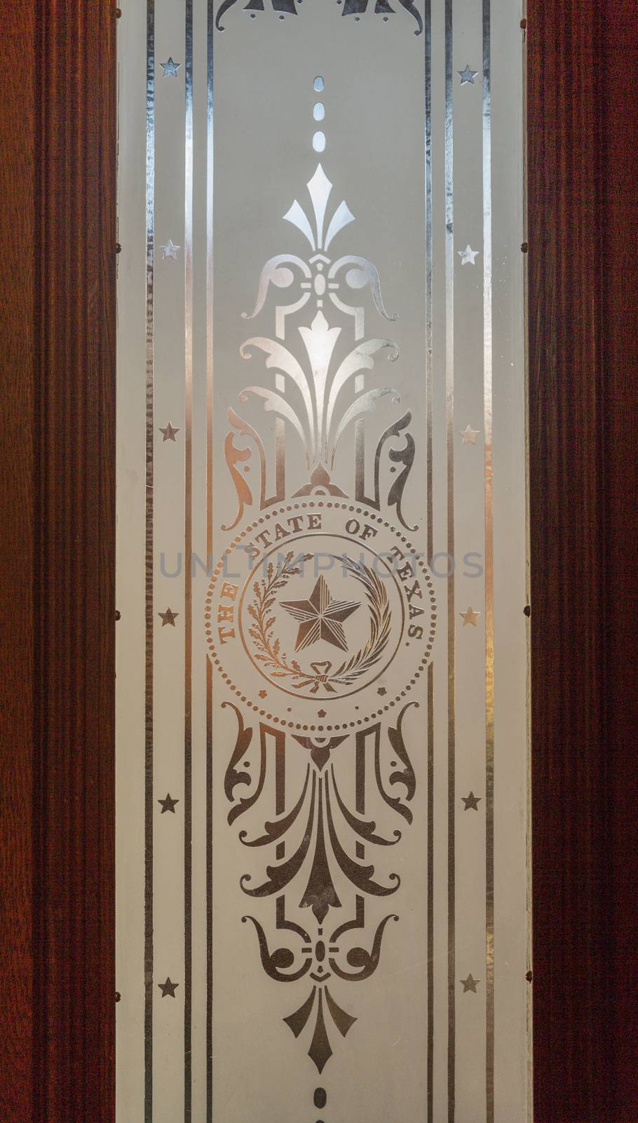 Window of the State of Texas at the Capitol Building in Austin