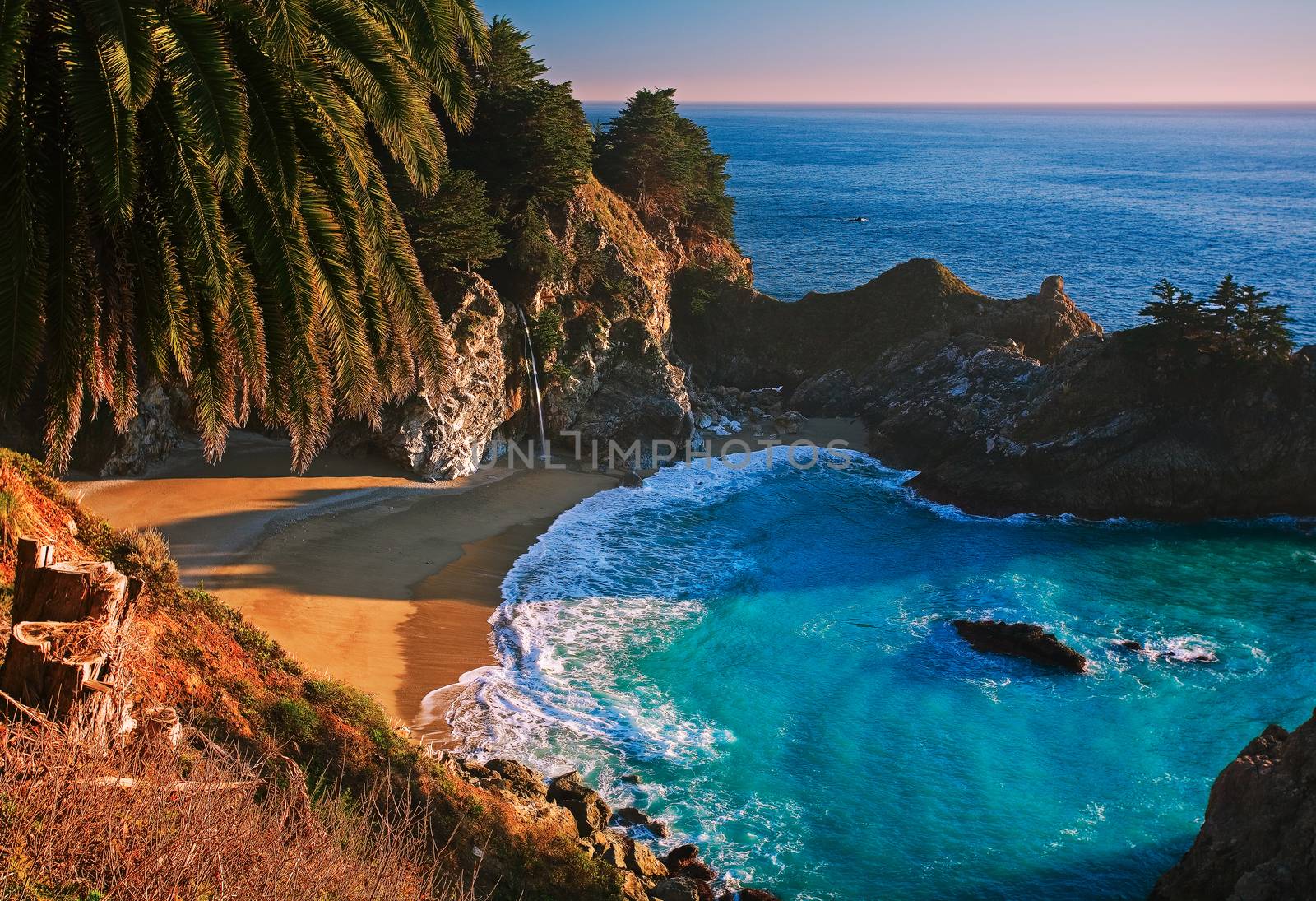McWay Falls is a water in the Pffeifer Burns State Park in Big Sur California.