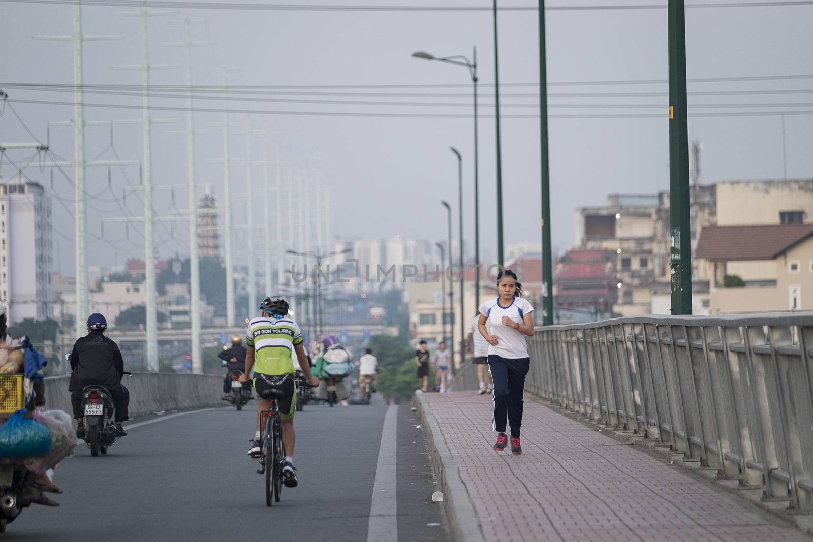 Binh Loi bridge in early morning