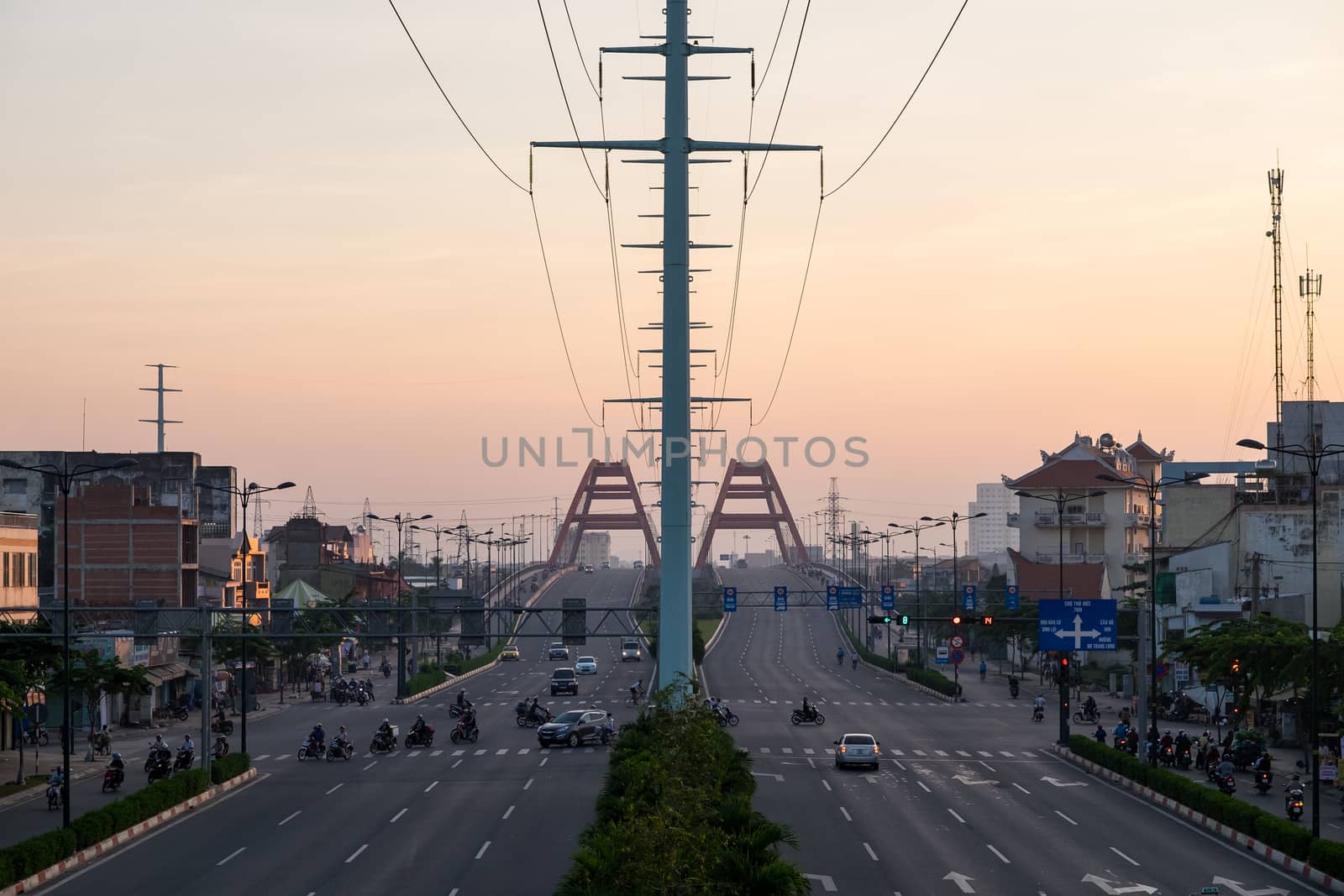 Traffic on Binh Loi Bridge. HO CHI MINH, VIETNAM by jangnhut