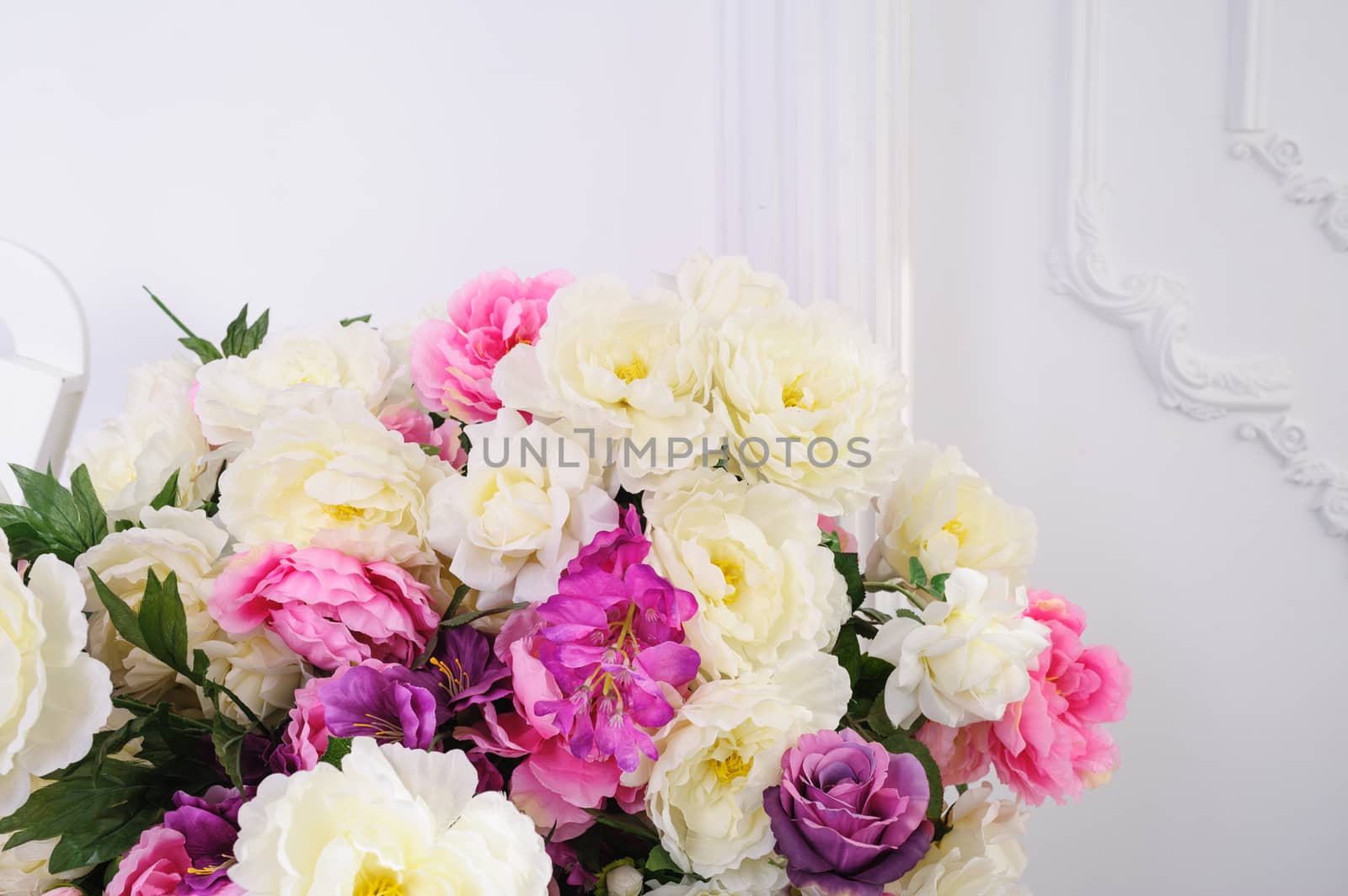 beautiful bouquet of flowers on a white background in the Studio.