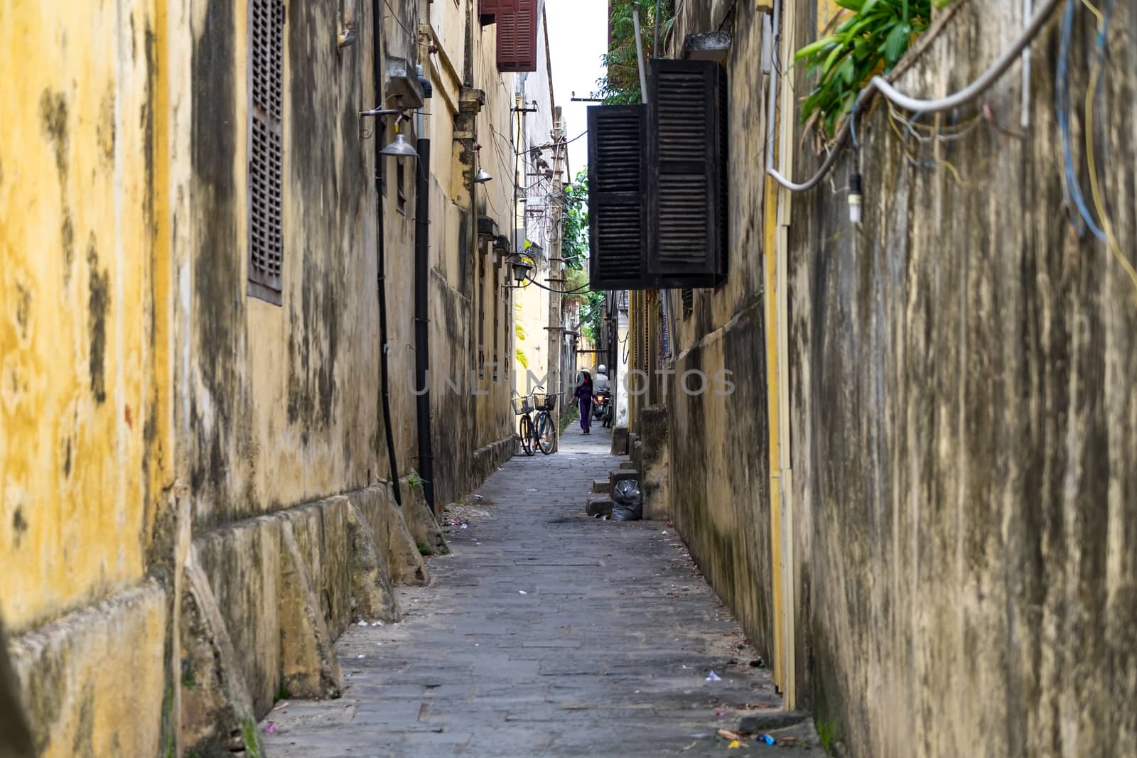 A well in center narrow road. Hoian is recognized as a World Heritage Site by UNESCO